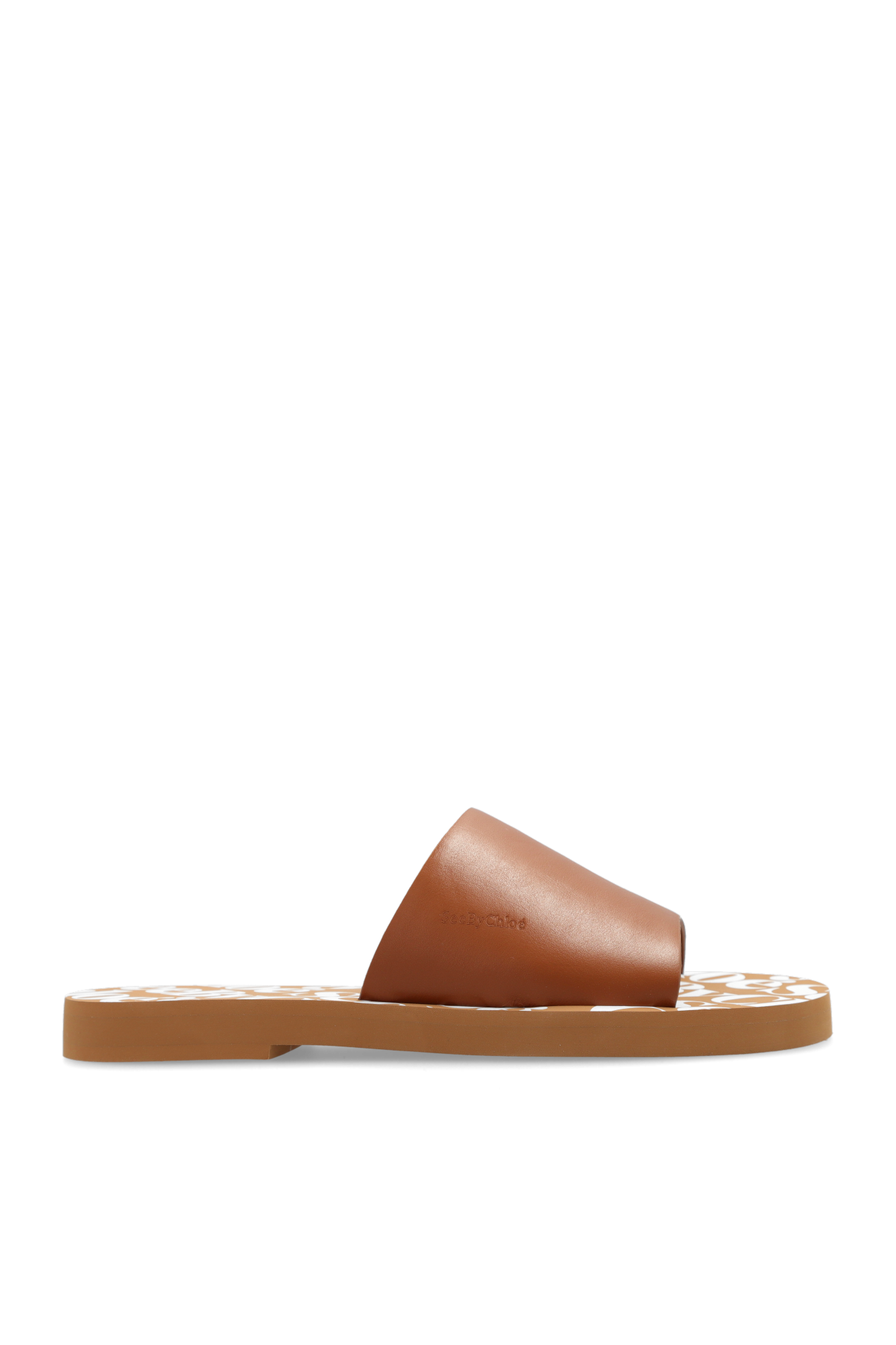 See By Chlo Leather slides with logo Women s Shoes Vitkac